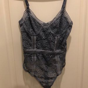 Honey Punch Tops - Light blue Lacey bodysuit Honey Punch Tops - Light blue Lacey bodysuit